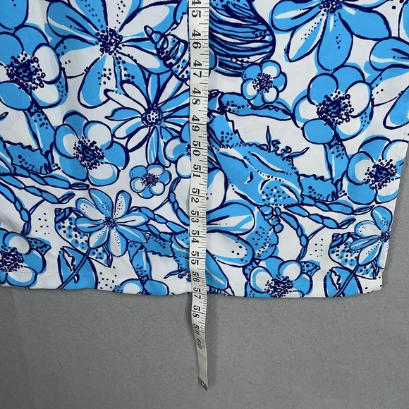 Lilly Pulitzer Dress Womens 6 Blue White Floral Donna Maxi Romper Sleeveless - Picture 14 of 16